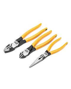 KDT82202-06 image(0) - Gearwrench 3 Piece PITBULL Dipped Handle Electrician's Plier Set