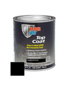 POI45904 image(0) - POR-15 INC 45904 Top Coat DTM Paint, 1 qt Can, Chassis Black, Liquid, 30 to 60 min Curing
