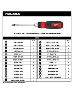 MLW48-22-2904 image(1) - Milwaukee Tool 27-in-1 Ratcheting Multi-Bit Screwdriver