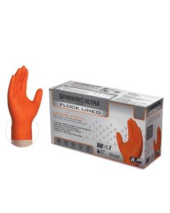 AMXGWUOFN44050 image(1) - Gloveworks Ultra Flock Lined RDT Orange Nitrile Gloves - Medium