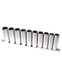 KTI28200 image(0) - K Tool International Socket Set 10 Piece 1/2 Inch Drive Metric Deep