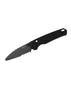 KER6110EMT image(1) - Kershaw Bel Air XL EMT Manual DuraLock Partially Serrated Sheepsfoot Blade EDC Folding Pocket Knife - Black