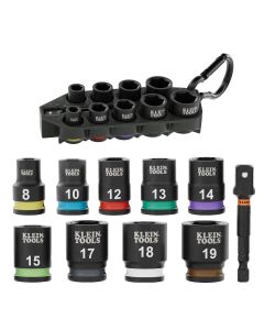 KLE33809M image(1) - Klein Tools Grab-And-Go Impact Socket Set, Metric, 10-Piece