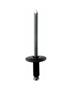 AUVECO 12657 Peel-Type Specialty Rivet, 3/16 in Dia x 1/4 to 3/8 in Grip Range, Black Steel Rivet/Steel Mandrel