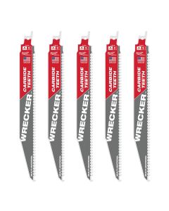Milwaukee Tool 9" 6 TPI THE WRECKER with Carbide Teeth SAWZALL Blade 5 PK