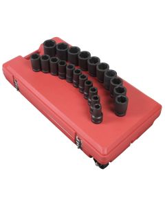 SUN5693 image(1) - SUNEX 1" Drive 21 Piece SAE Deep Impact Socket Set