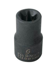 SUN3670SE7 image(0) - Sunex 3/8" Dr. External Star Impact Socket E12