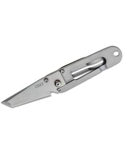 CRK5500 image(1) - CRKT (Columbia River Knife) K.I.S.S. 3Cr13MoV Bead Blast Plain Blade Folding Knife with Frame Lock Stainless Steel Handle - Silver