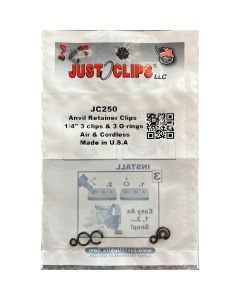 Just Clips 5 PACK 1/4" ANVIL RETAINER CLIP REFILL KIT