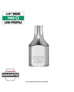 MLW45-34-1108 image(0) - Milwaukee Tool 1/4 Inch Drive T25 Low-Profile TORX Bit Socket