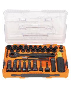 Klein Tools KNECT&trade; Quad-16 Heavy-Duty Impact Flip Sockets, SAE and Metric, 6-Piece