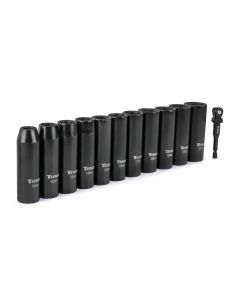 TIT42401 image(1) - Titan 12 Piece 1/2 Inch Drive 6 Point Metric Deep Impact Socket Set