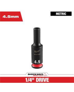 MLW49-66-6037 image(0) - Milwaukee Tool SHOCKWAVE&trade; Impact Duty 1/4" Drive 4.5MM Deep 6 Point Socket