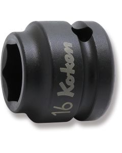 Ko-ken USA 14401MS-16 1/2 Sq. Dr. Socket 16mm 6 point Length 26mm Thin walled