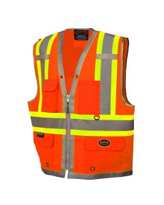 Pioneer Pioneer - 300D Oxford with Mesh Back Surveyor Vest - Hi-Vis Orange - Size 4XL