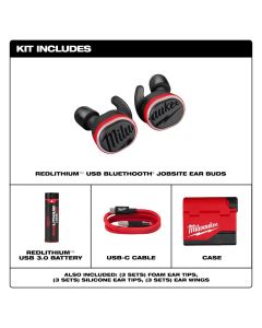 MLW2191-21 image(1) - Milwaukee Tool REDLITHIUM USB Bluetooth Jobsite Ear Buds