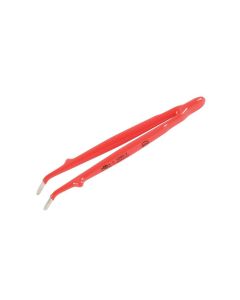 WIH75304 image(0) - Wiha Tools Insul. Tweezers Serrated, Angled Blunt 200mm (8")
