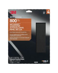 MMM32035 image(0) - 3M PAPER SHEETS-WETORDRY 9"X 11" P800 5/PK 10PK/CS