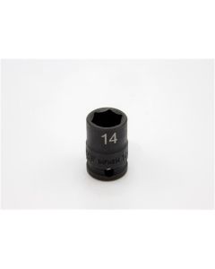 VIM Tools 14 mm X 3/8 Inch Drive CR-MO Impact Socket - Shallow
