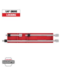 MLW48-22-9360 image(0) - Milwaukee Tool 3pc 1/4 Inch Drive Locking Extension Set