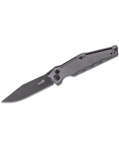 KER7900GRYBLK image(1) - Kershaw Launch 7 Gray Automatic Push-Button Lock Drop Point Blade EDC Folding Knife - Gray - $1000 Min Vendor Direct Auto Knives Only. Cannot Ship to CA, CT, DE, MN. Contact Sales Rep.