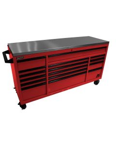HOMRD04072164 image(0) - Homak Manufacturing 72 Inch RS Pro Roller Cabinet Stainless Steel Top - Fury Red
