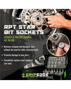 Grip Edge Tools 1/4" Dr RPT Star Bit Socket T20