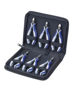 KNP002016P image(0) - KNIPEX 6 Pc Precision Electronics Pliers Set in Zipper Pouch