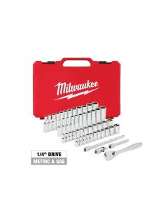 MLW48-22-9004 image(3) - Milwaukee Tool 1/4" Drive 50pc Ratchet & Socket Set - SAE & Metric