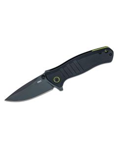 CRK6295 image(0) - CRKT (Columbia River Knife) Dextro D2 Titanium Nitride Plain Blade Folding Knife with Liner Lock Aluminum Handle - Black