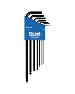 EKL13607 image(1) - Eklind Tool Company HEX KEY SET 7 PC BALL END METRIC LNG 1.5-6MM