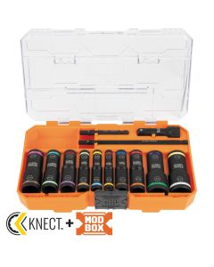 KLE65239 image(2) - Klein Tools KNECT Flip-20 Impact Socket Set, SAE and Metric, 13-Piece