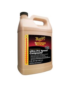 MEGM11001 image(0) - Meguiars Mirror Glaze M11001 Heavy-Cut Ultra Pro Speed Compound, 1 gal Can, High Gloss White, Liquid