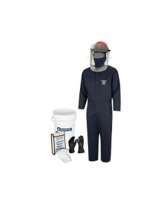 OBREV12-BKT-2XL-10 image(0) - Oberon Suit Kit - Arc Flash & Shock  - 12 Cal TCG2P&trade; -  Electric Vehicle - TCG Arc Flash Face Shield w/Hard Cap, Balaclava, Coverall with Escape Strap, Safety Glasses, Earplugs, Storage Bucket, Class 0 Glove Kit - Size: