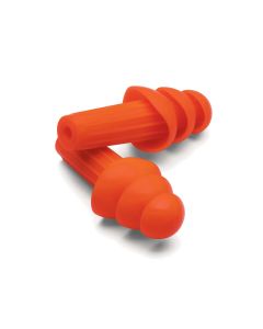 Jackson Safety Earplugs - H20 - Reusable - Tapered - Corded - Orange - NRR 26 - (100 Pair Per Dispenser Box)