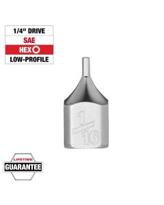 MLW45-34-1116 image(1) - Milwaukee Tool 1/4 Inch Drive 1/16 Inch Low-Profile Hex Bit Socket