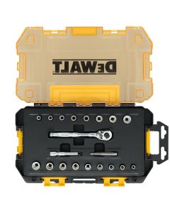 DWTDWMT45413 image(0) - DEWALT TOUGHSERIES TOUGH BOX 1/4 in. Drive Mechanics Tool Set - 20 Piece