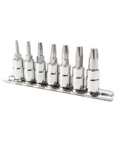 WLMW36790 image(1) - Wilmar Corp. / Performance Tool 7 Piece 1/4" Drive X-Trax Star Extractor Set