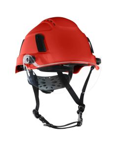 JCK22177 image(1) - Jackson Safety Safety Helmet - XS2-550V Series - Type 2+ - Vented - With Flip-Up Visor - Red