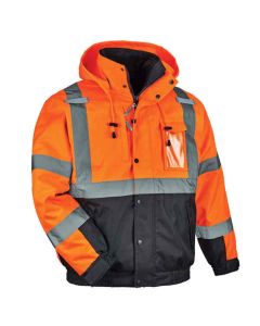 ERG25585 image(1) - Ergodyne 8381 XL Orange Type R Class 3 3-in-1 Bomber Jacket