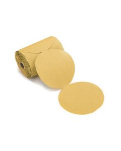 MRK23342180 image(0) - Mirka Abrasives Bulldog Gold 23342180 23 Series Semi-Open Coated Link Roll Sanding Disc, 6 in, P180 Grit, Aluminum Oxide