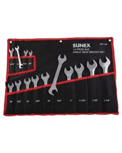 SUN9914A image(1) - SUNEX 14 Pc. Full Polish SAE Angle Head Wrench Set
