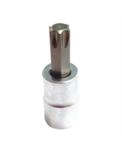 VIMPFS6T45 image(1) - VIM Tools T45 TORX, Gun Metal Gray Bit, Satin Chrome 3/8 Inch Square Drive Bit Holder