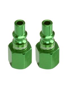 Legacy Manufacturing ColorConnex Plug, Type B, 1/4" Body, 1/4" FNPT, Green, 2-Pack