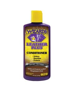 Wizards Products Leather Plus 66319 Leather Conditioner, 8 oz Bottle, Off-White to Yellow, Viscous Liquid