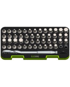 GETMDDB52S image(0) - GripEdge Tools 52-PC 3/8" Drive Low Profile Master Dual Action Driver (DAD) Set