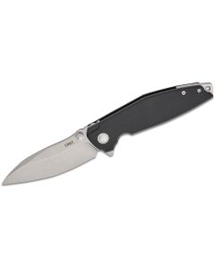 CRK2540 image(0) - CRKT (Columbia River Knife) Ibis D2 Stonewash Plain Blade Folding Knife with Liner Lock G10 Handle - Black
