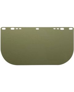 Jackson Safety Replacement Windows for F20 Polycarbonate Face Shields - Dark Green - 8" x 15.5" x.040" - E Shaped - Unbound