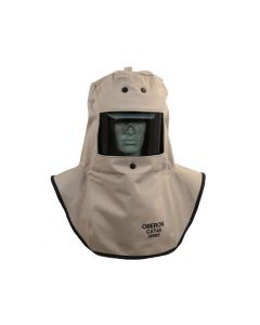 OBRCAT4-C image(0) - Oberon Hood with Hard Cap - Arc Flash - 40 Cal CAT&trade; - Color: Khaki - Window: True Color Grey (TCG&trade;)