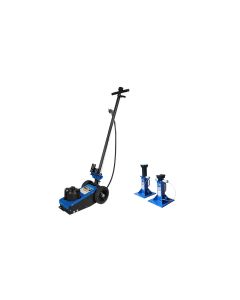 KTI63197KIT1 image(0) - K Tool International Truck Jack 22 Ton Air/Hydraulic AND Jack Stands 22 Ton Heavy Duty
